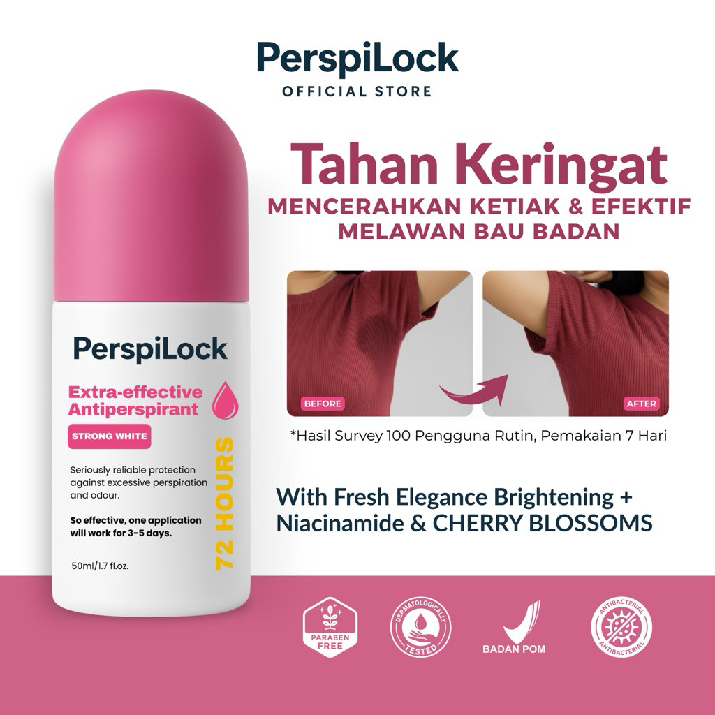 PerspiLock Strong White Deodorant Antiperspirant Pemutih Ketiak | Deodorant Anti Keringat Berlebih, 