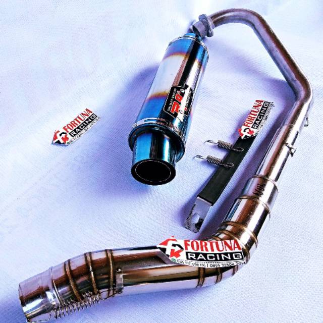 Knalpot racing R9 mugello biru untuk Vixion CBR 150 fullset