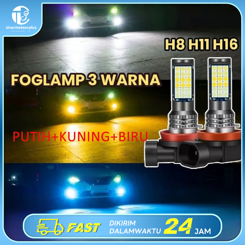 LED FOGLAMP 3 WARNA H8 H11 H16 AVANZA XENIA CALYA SIGRA AGYA AYLA ERTIGA JAZZ BRIO ROCKY RAIZE YARIS