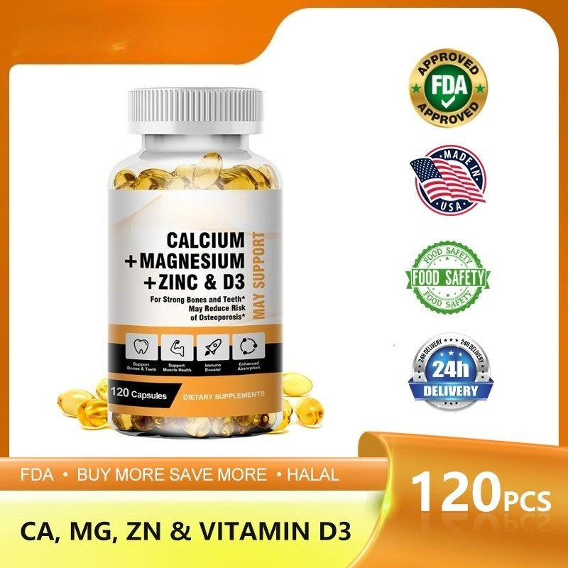 Calcium Magnesium Zinc & Vitamin D3 Kapsul  Suplementasi kalsium Suplemen magnesium dan seng Supleme