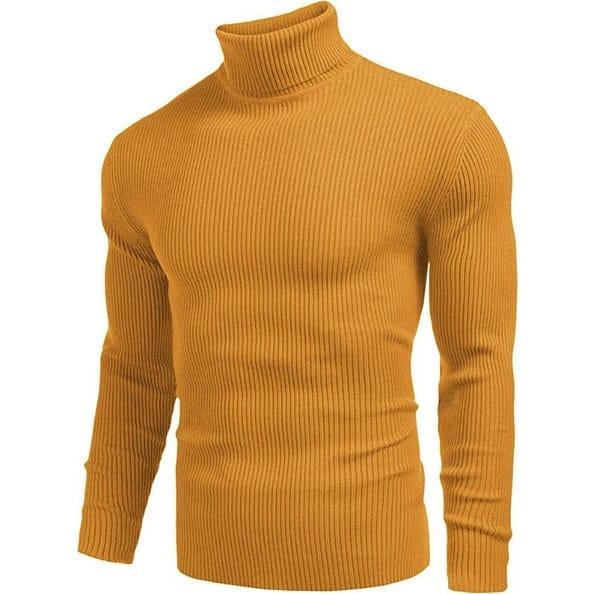 Kaos turtleneck pria lengan panjang - Baju basic polos pria Knitwear kerah tinggi lengan panjang - H