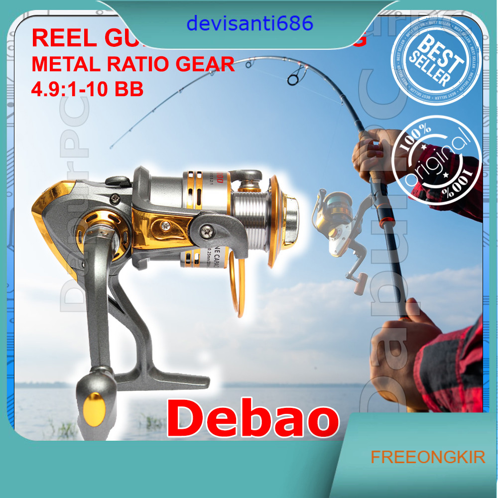 Debao DB6000 10 Ball Bearing Reel Gulungan Pancing Metal