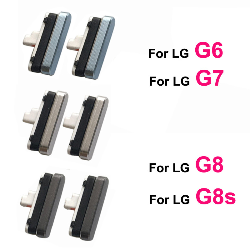 2Pcs Tombol Volume Daya Eksternal Untuk Ponsel LG G6 G7 ThinQ G8 G8S Tombol Samping On Off Baru Suku