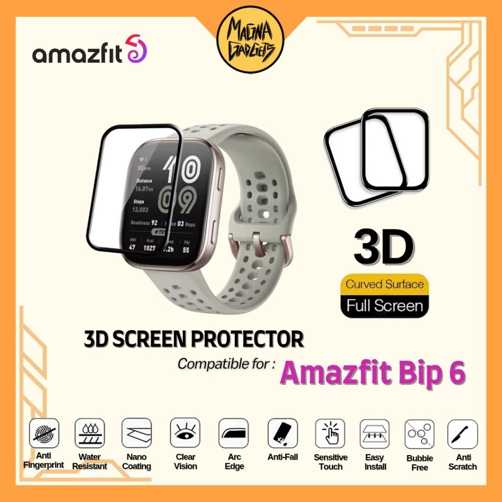 Anti Gores Amazfit Bip 6 Screen Protector 3D for Smartwatch Amazfit Bip 6