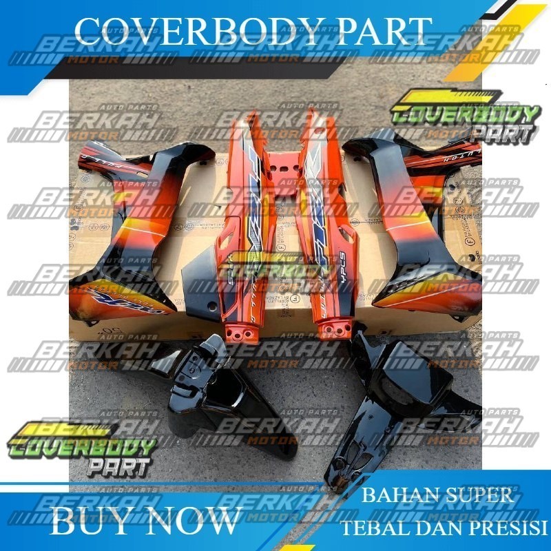 COVER BODY - PAKET BODY SET FULL HALUS YAMAHA FIZ R F1Z R MODEL OREN 2003 OREN HITAM 2003