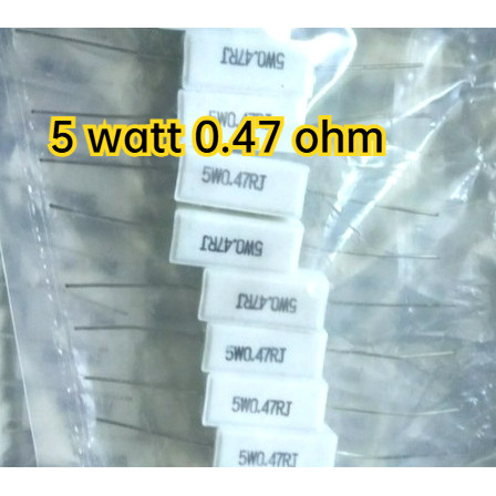 (10 PCS) RESISTOR KAPUR 0.47 OHM 5 WATT R KAPUR 0.47OHM 5W RESISTOR 0.47 OHM 5 WATT