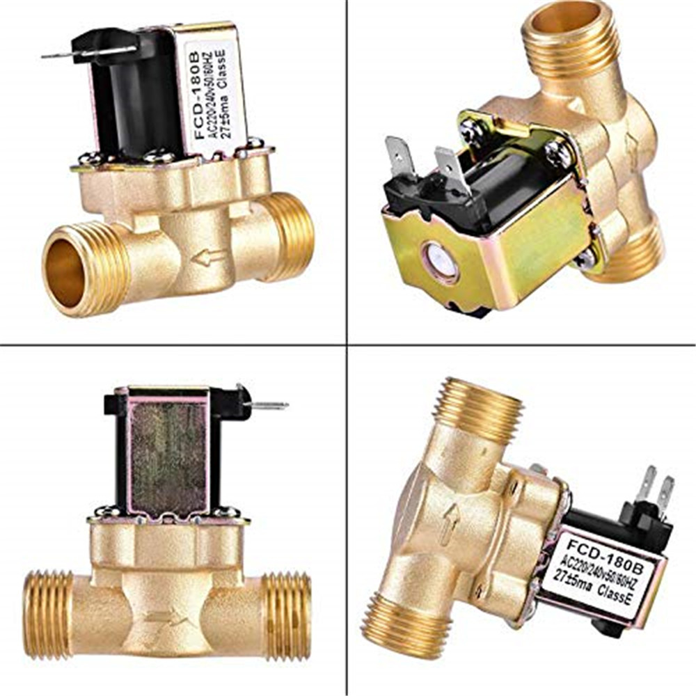 G1/2'' Brass electric solenoid valve N/C 12v 24v 220v G3/4'' Water Air Inlet Flow Swit for solar wat