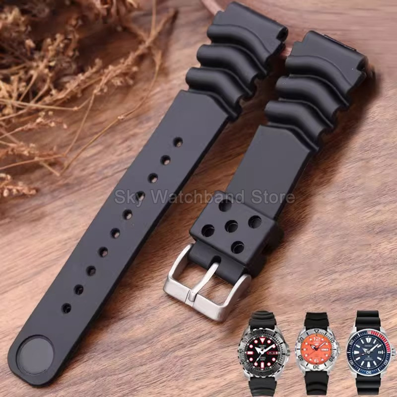 For Seiko Mini Turtle 5 Tuna Can Black Submariner 007 Series Original ving Style Exquisite Silicone 