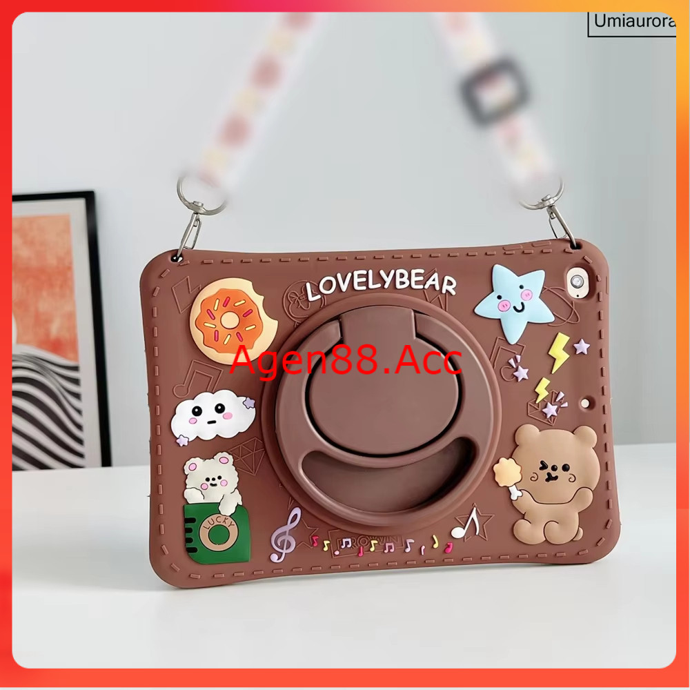 3D Cute Rainbow Bear Case for Samsung Galaxy Tab A9 A9 Plus A11 A11 Plus Kids Case For Samsung Galax