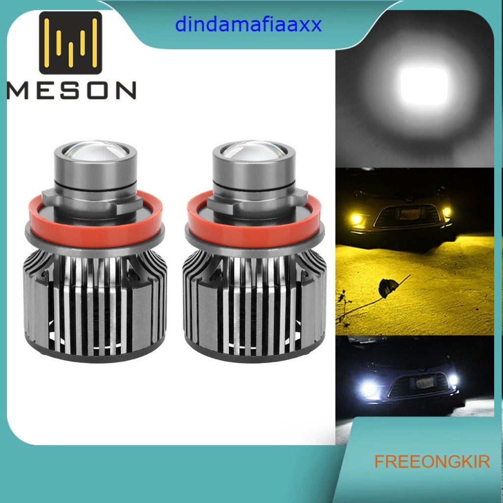 [Sepasang 2 Buah] Lampu LED 50W Super Terang H11 H8 H16FOGLAMP Proyektor Mini Laser Mobil PROJIE Put