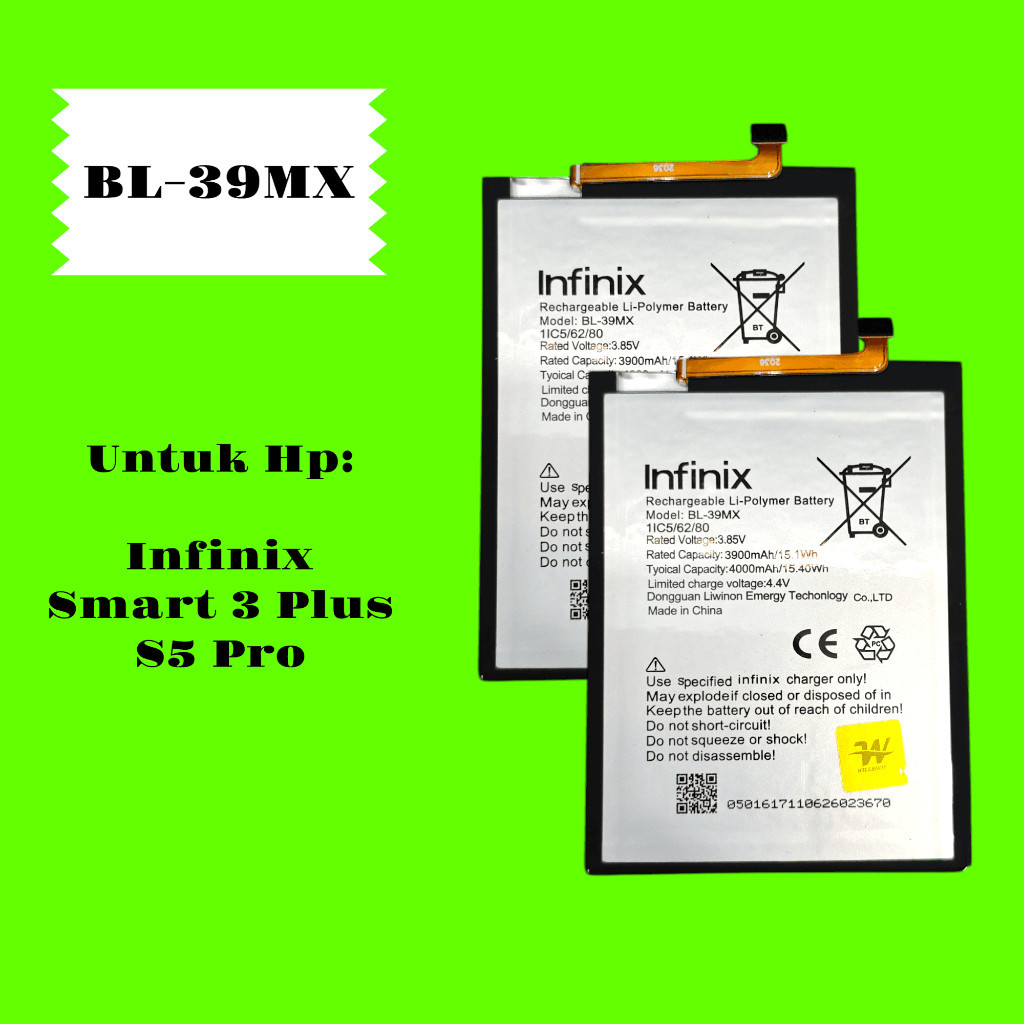 Baterai Infinix SMART 3 PLUS, Infinix S5 Pro / Battery Handphone (HP) Infinix OR1GIN4L BL-39MX
