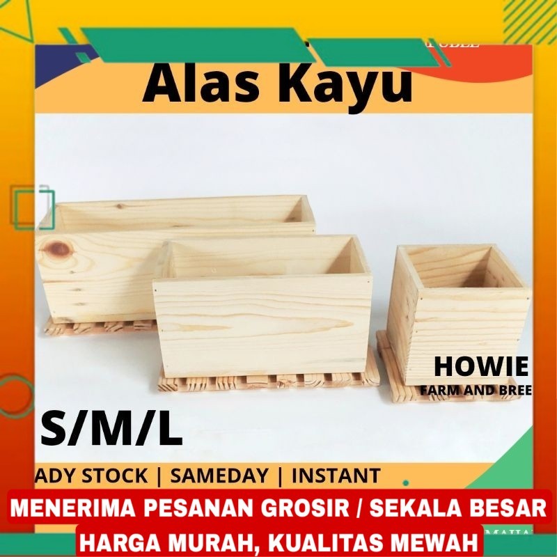 Kotak Kayu Alas Tatakan Kayu Pot Panjang Kaktus Sukulen