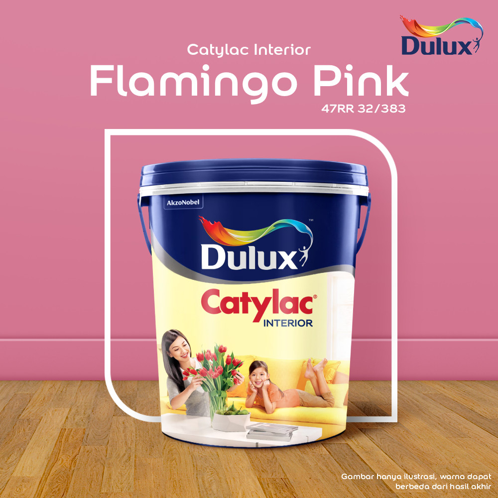 CAT TEMBOK FLAMINGO PINK DULUX CATYLAC INTERIOR - 25KG 47RR 32/383 CAT TEMBOK DULUX CATYLAC