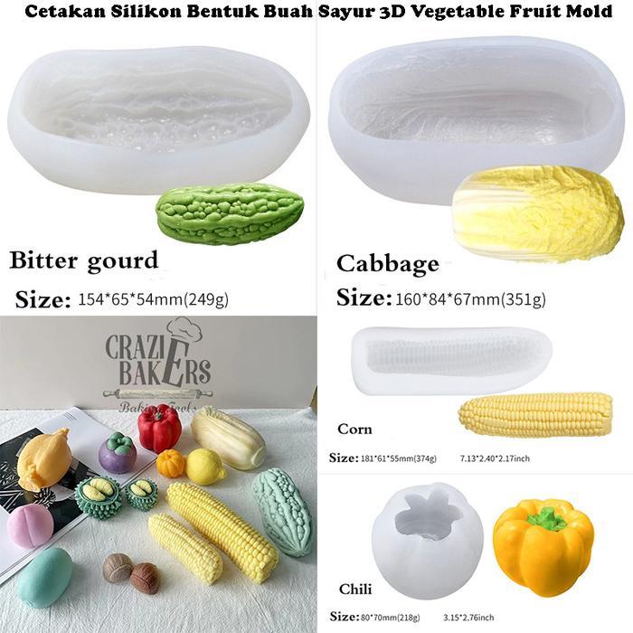 Cetakan Silikon Bentuk Buah Sayur 3D Vegetable Fruit Mold - Bitter Gourd