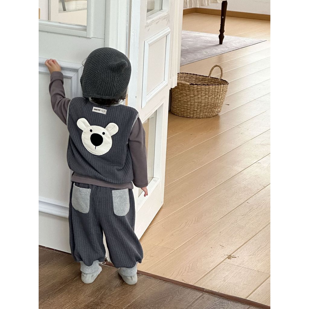 Set rompi kepala beruang gaya Korea untuk anak-anak