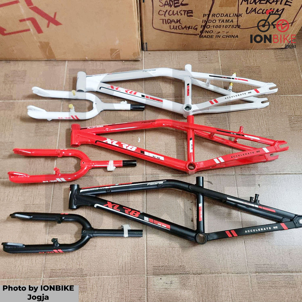 Frame BMX 20 XLR8 Pegas ALLOY With Fork Super Light Ringan - Frameset Vbrake Discbrake Sepeda Racing