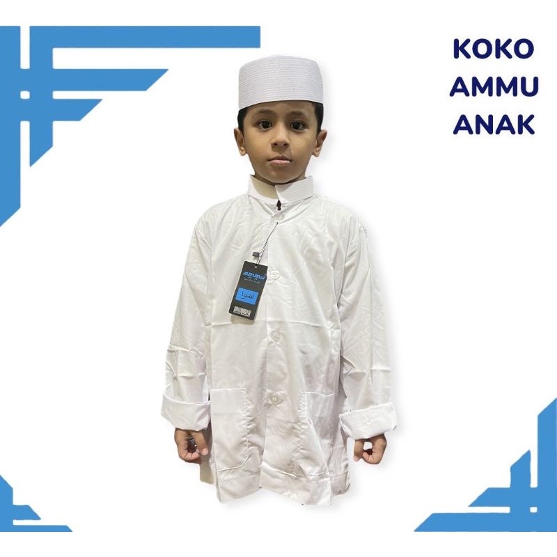 MEMELASHOP Baju Koko Ammu Anak Size 10-14 Koko Ammu Anak