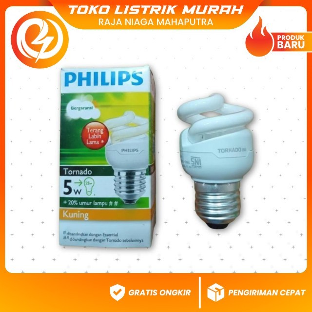 Philips Tornado 5W – Lampu Kuning Hemat Energi