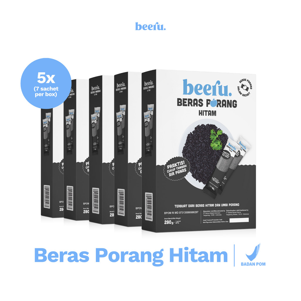 Beeru Beras Porang Hitam Isi 5 Box - Shirataki Konjac Rice