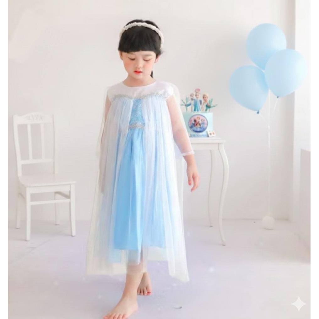 pndshopku BAJU FROZEN ANAK PEREMPUAN USIA 1-8 TAHUN AKSESORIS FROZEN