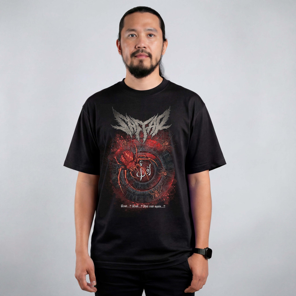 Saffar - Kaldera Kaos Metal Hitam S-XXXL Kaos Pria