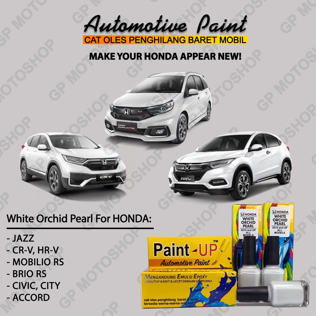 Promo Murah Cat Oles Penghilang Baret Mobil White Orchid Pearl Putih Mutiara Metalik Honda JAZZ CRV 