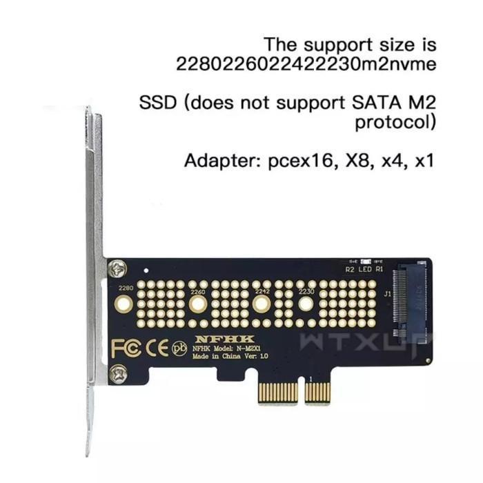 Adapter M.2 NVME to PCI E X1 long bracket ssd converter HUB PCI E