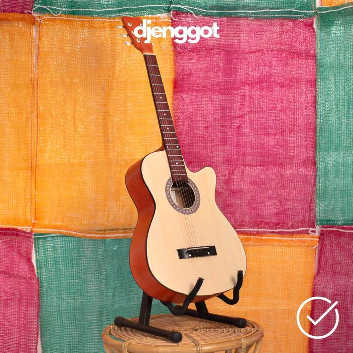 AXELAB [Paket Lengkap] Gitar Akustik Natural Mandalika S-01 Murah Fullset - GITAR SAJA