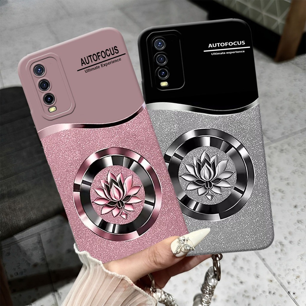 VIVO Y12S Y20 Y20S Softcase Procamera Silicon Case motif bunga curly Silicon - Cassing HP - Soft Cas