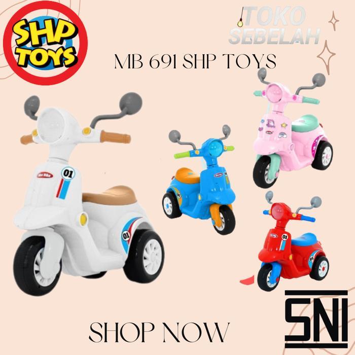FunBrain Mainan Anak Mini Bike 691 SHP TOYS - Maenan Motoran Vespa Scooter - Merah Muda