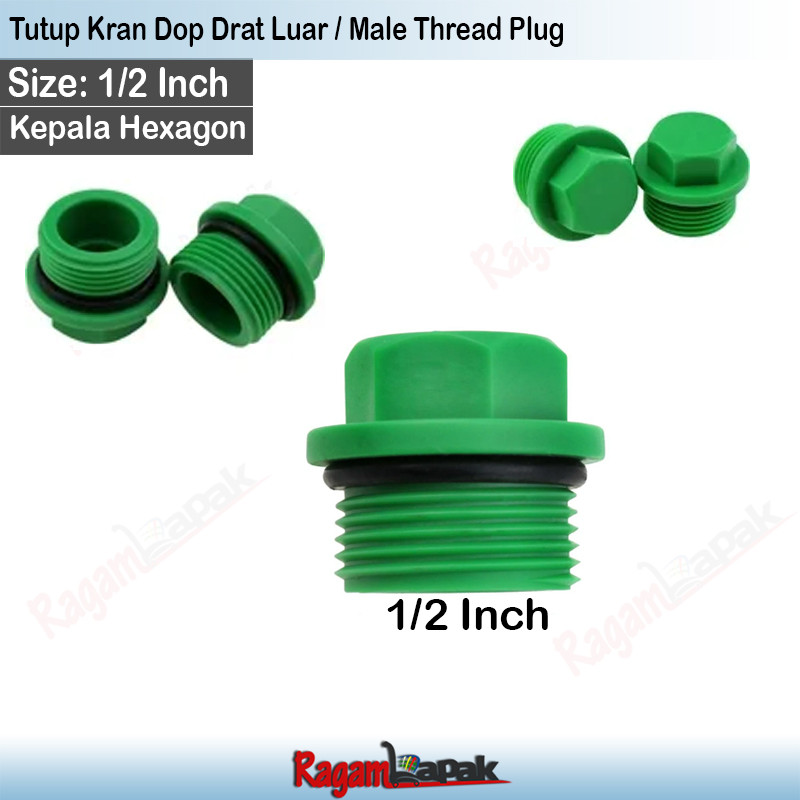 Tutup Kran Dop Drat Luar 1/2 Inch / Penutup Kran Air Drat Luar 1/2 Inch / DOP Drat Luar 1/2" (Kepala