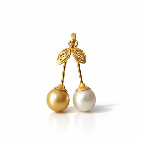 LILARA Liontin Emas Asa Mutiara Laut Asli Lombok