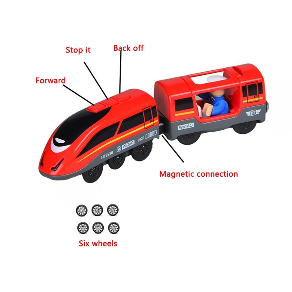 New Funny New Design Wooden Train Track  Train Battery Operated Compatible With Brio