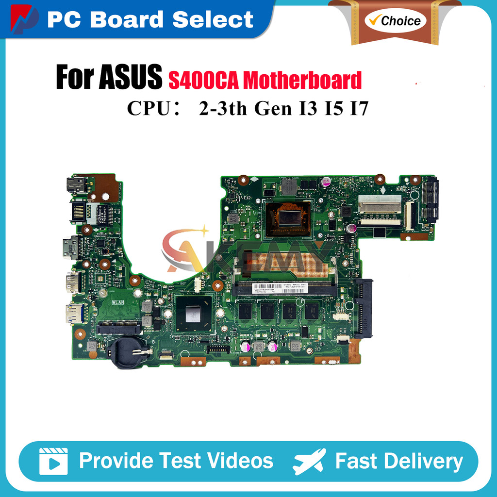 S400CA Laptop Motherboard For ASUS VivoBook S400CA S400C Notebook Mainboard With I3 I5 I7 CPU 100% t