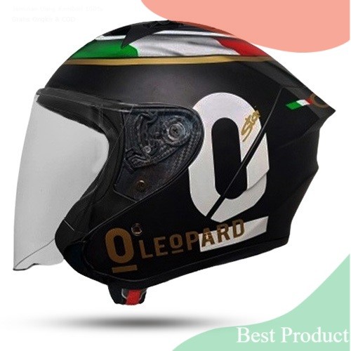 Helm Half Face Mla Hakai Leopard Motif Terbaru Kaca Hitam Helm SNI Helm Motor Dewasa Pria Wanitasouv