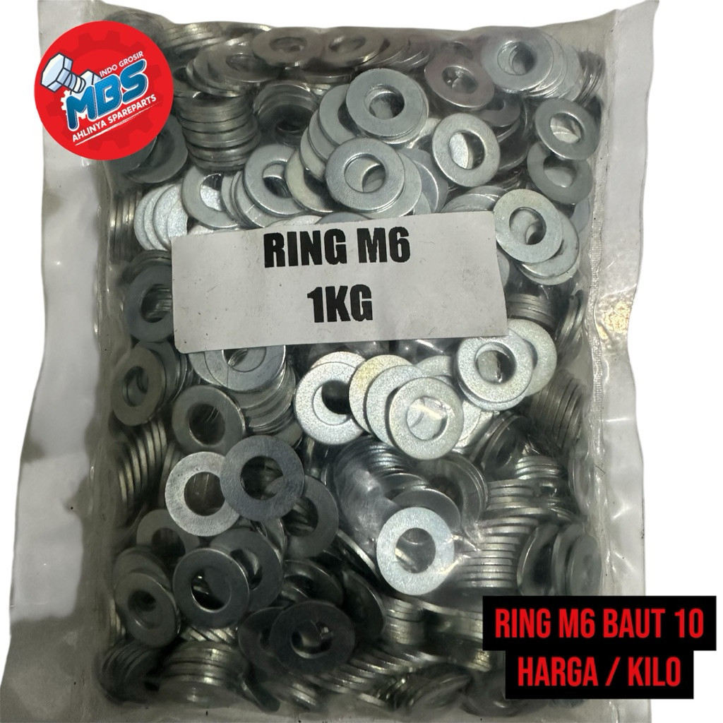 TERLARIS RING M6 BAUT 10 HARGA / Kg ( KILO ) RING KILOAN ORI