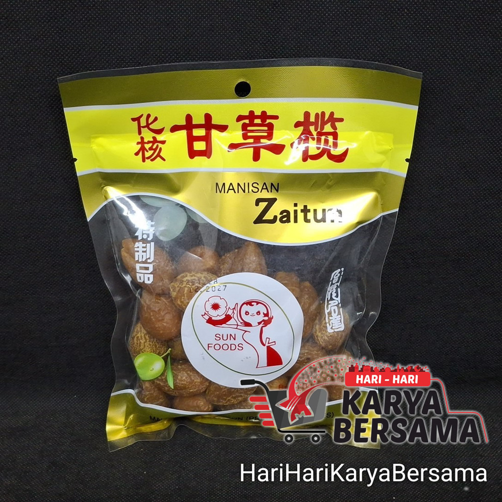 MAKANAN RINGAN BUAH KERING SUN FOODS MANISAN ZAITUN PRESERVED OLIVES 250GR