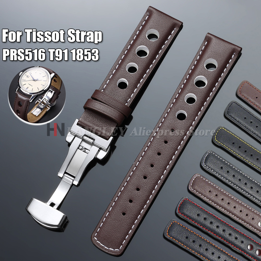 Genuine Leather Bracelet For Tissot Sport Racing Series PRS516 T91 1853 Cowhide Watch Band 20mm Men‘