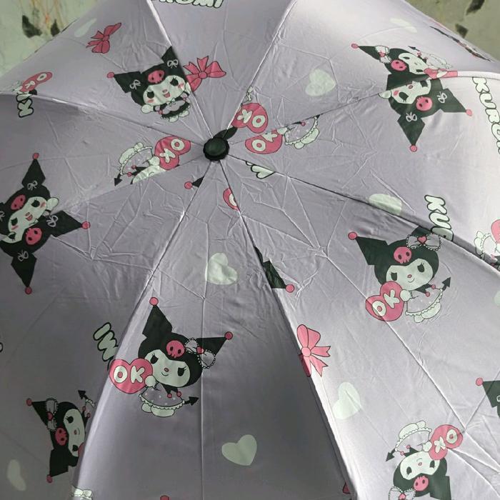 payung lipat 3/payung lipat 3 karakter/payung lipat/payung karakter/paying lipat mini - kuromi