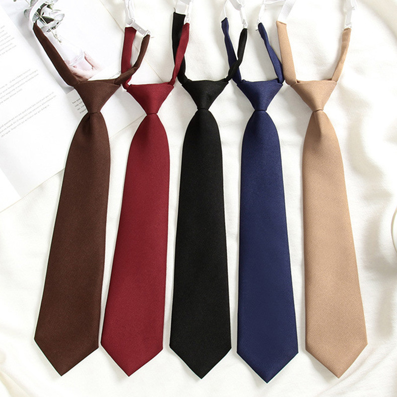 JK Ties Women Solid Black Neck Tie Girls Japanese Style for Jk Uniform Cute Necktie Plaid Uniform So