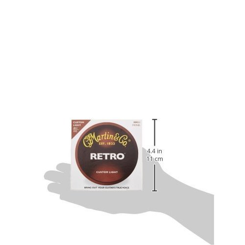 MartinGuitar MM11 Retro Monel Acoustic Guitar Strings, Custom Light, 1152