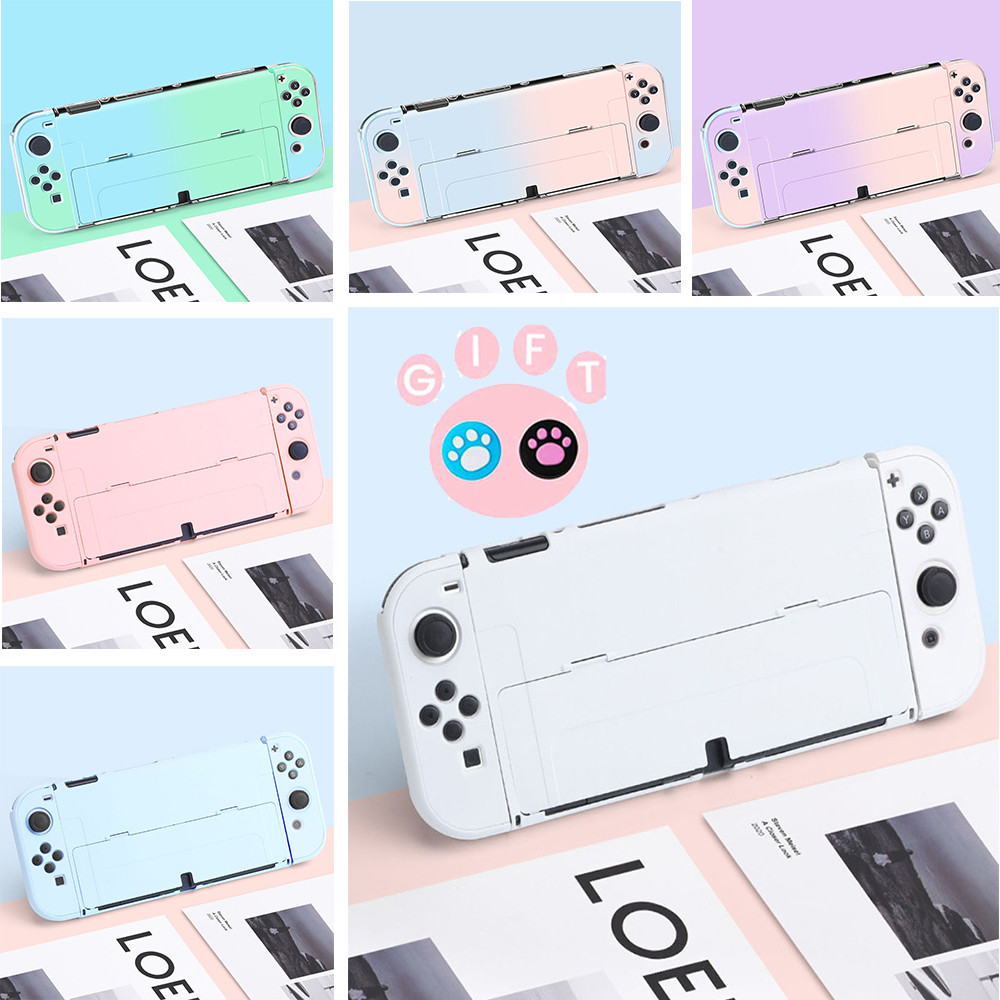 For Nintendo Switch OLED Protective Case pink PC Hard Cover Console JoyCon OLED Shell for Nintendo S