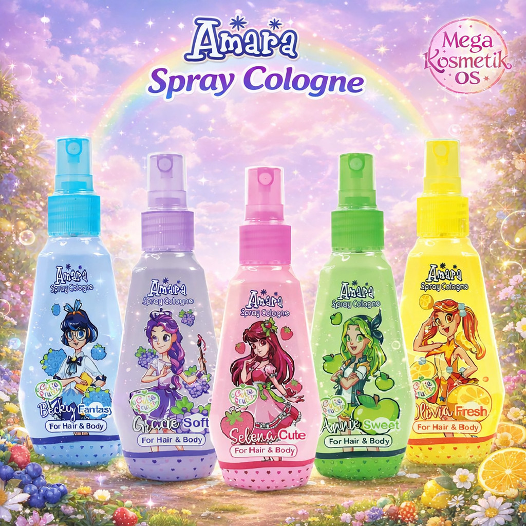 Amara Kids Spray Cologne 100ml – Parfum Anak Rambut & Tubuh, Wangi Tahan Lama untuk Anak