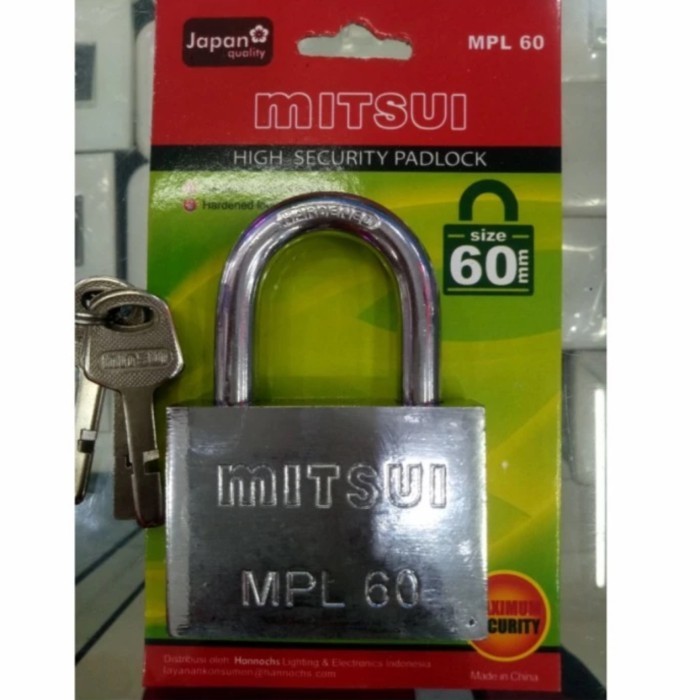 Mitsui Gembok MPL 60 / Padlock / Gembok Leher Pendek