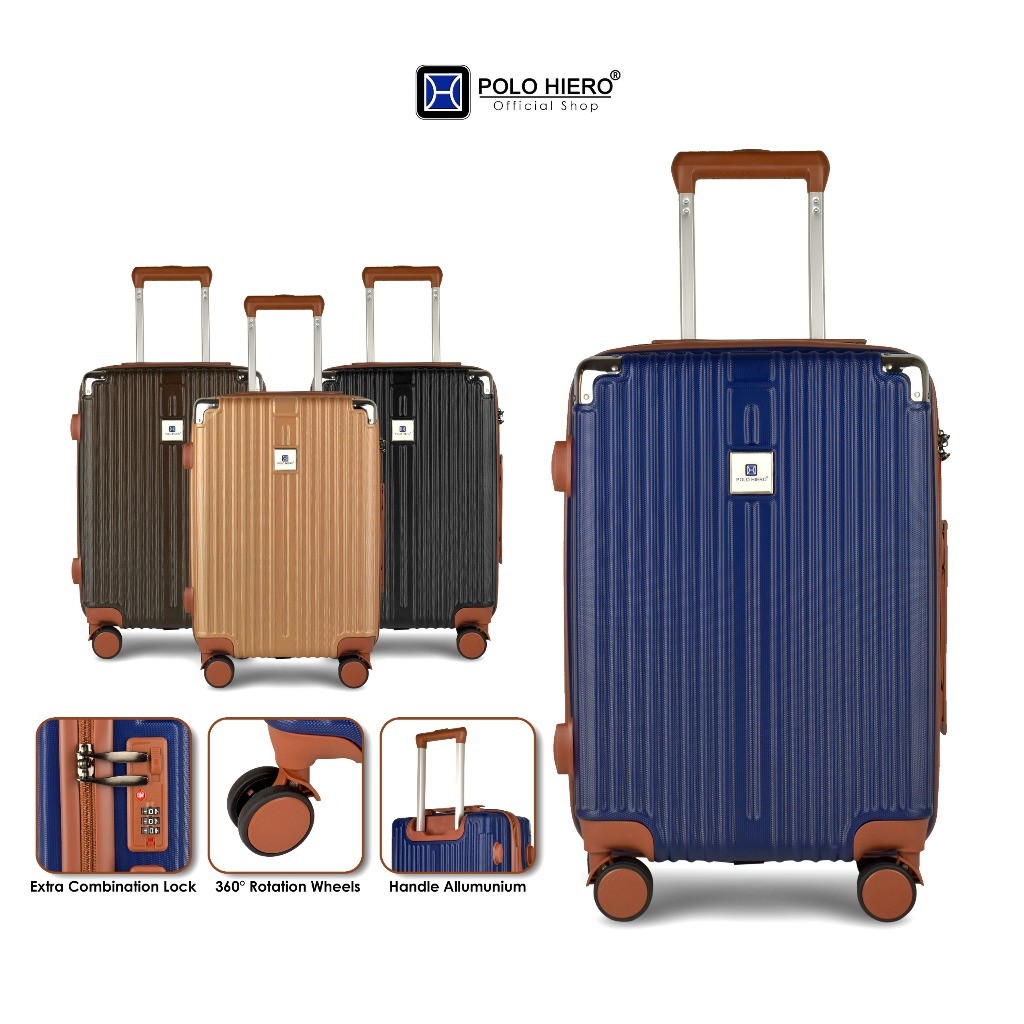 Ransel Importir-Koper Polo Hiero K-09 20 & 24 Inch Warna Kombinasi - Bahan ABS , Pelindung Sudut , R