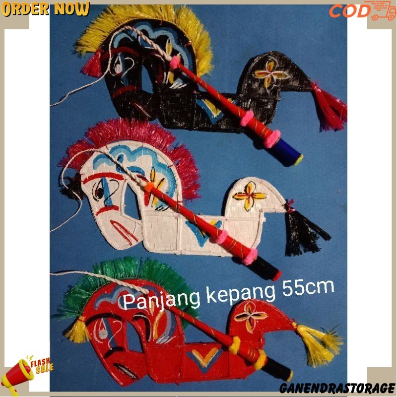 Promo kuda lumping kuda kepang -+60cm kepang bambu bonos cambuk GND -65