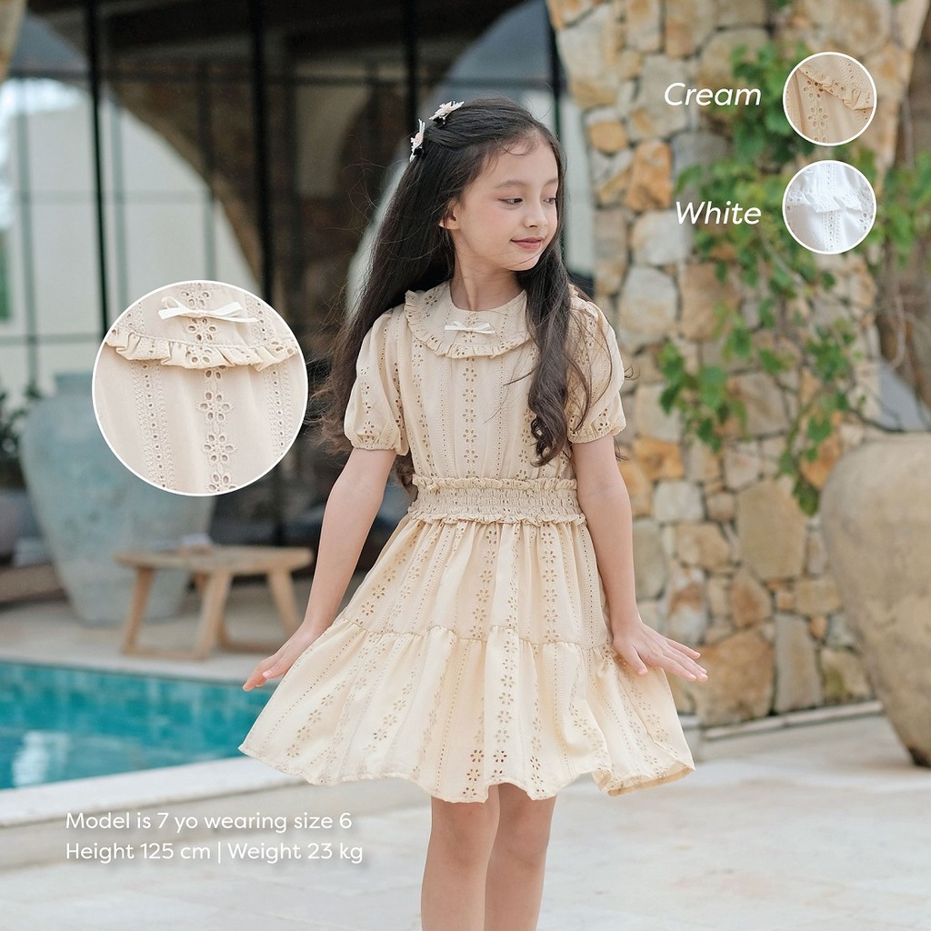 [READY STOCK] Alethea Smock Dress - Katbol | Dress Smock Anak |  Dress Anak |  Dress Anak Perempuan 