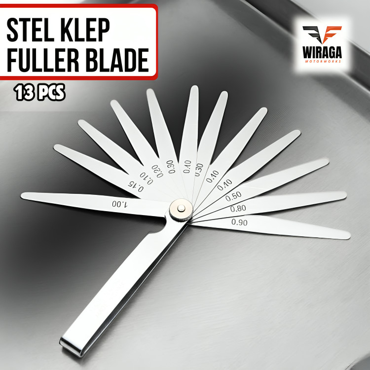 Feeler Gauge Blade 13 Pcs Fuller Gauge 0.05 - 1 mm Setelan Klep Kunci Stel Klep Motor Mobil 1 Set