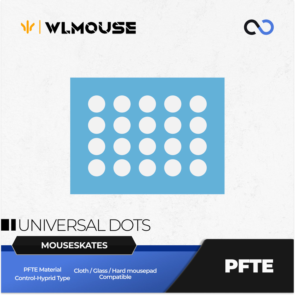 WLMouse PTFE Universal Dots Gaming Mouse Feet (Hybrid)