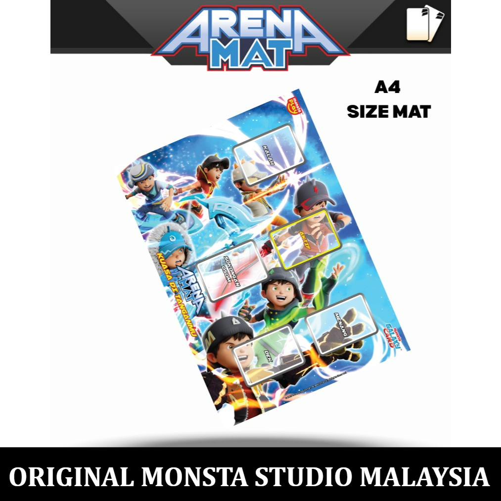 Karpet Tikar permainan Monsta Galaxy Card Arena Mat BoBoiBoy Kuasa 7 Original import Malaysia 100% m